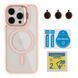 Чохол TPU+PC+Metal Stand Case with MagSafe and Camera Lenses для iPhone 16 Pro Pink 214-03738 фото