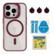 Чохол TPU+PC+Metal Stand Case with MagSafe and Camera Lenses для iPhone 16 Pro Plum 214-03739 фото
