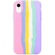 Силиконовый чехол Rainbow для iPhone Xr Pink/Blue