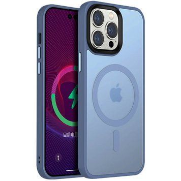 TPU+PC чохол Metal Buttons with MagSafe Colorful для Apple iPhone 13 Pro (6.1") Sierra Blue 555-03084 фото