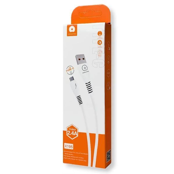 Кабель WUW-X195 USB Type-C 2,4A 1m white WUW-X195TC фото