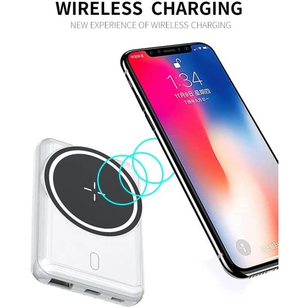 Портативная Батарея WUW Y103 MagSafe 5000mAh с магнитной беспроводной зарядкой Silver 216-00071 фото