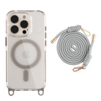 Чохол TPU+PC LanyardCase with MagSafe для iPhone 15 Pro Titanium grey 214-03174 фото