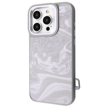 Чехол Kajsa Fluid Art with Magnetic Ring iPhone 16 Pro Gray 656-08198 фото