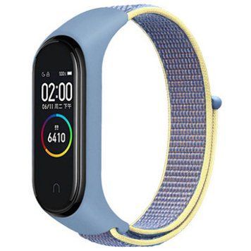 Ремешок Nylon New для Xiaomi Mi Band 3/4/5/6/7 Azure / Yellow 212-01749 фото