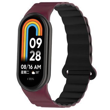 Ремінець Dual-color Magnetic для Xiaomi Mi Band 9/8/10 Plum / Black 212-01649 фото