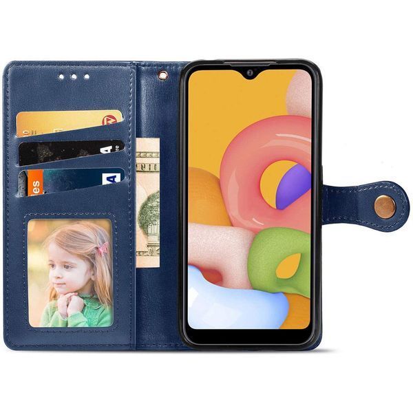 Шкіряний чохол-книжка GETMAN Gallant (PU) для Samsung Galaxy S21 FE Синій 777-06467 фото