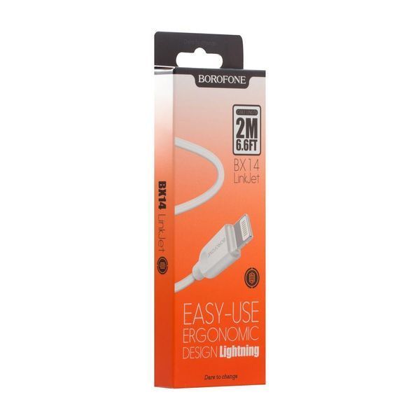 Кабель USB Borofone BX14 Lightning 2m Белый 209-00322 фото