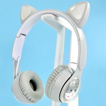 Детские беспроводные наушники с кошачьими ушками QC-28T Cat Ear Серый 202-00370 фото