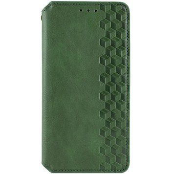 Кожаный чехол-книжка GETMAN Cubic для Xiaomi Redmi 13C / Poco C65 Зелёный 555-01737 фото
