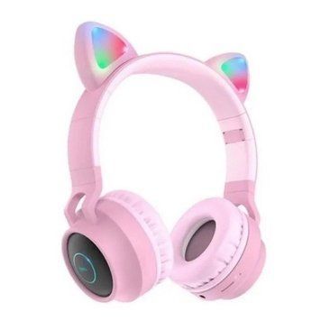 Беспроводные Bluetooth наушники с кошачьими ушками Hoco W27 Cat Ear Розовые 202-00170 фото