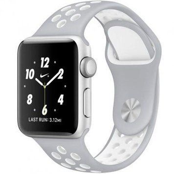 Силіконовий ремінець з перфорацією для Apple Watch 42/44/45/49 mm Сіро-білий 212-00150 фото
