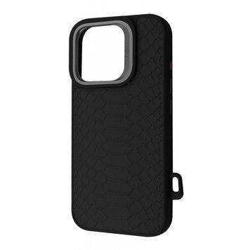 Чехол Kajsa Snake Pattern with Magnetic Ring iPhone 16 Pro Black 656-08149 фото