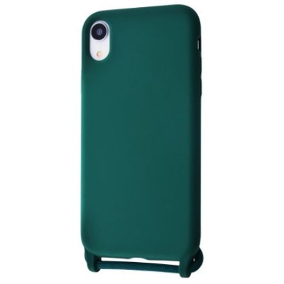 Силиконовый чехол CORD для iPhone Xr с шнурком Темно-зеленый 208-01301 фото