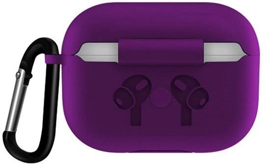 Силіконовий чохол з карабіном для навушників AirPods Pro 2 Purple 203-00125 фото