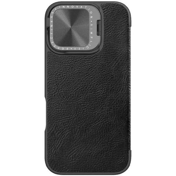 Кожаный чехол-книжка Nillkin Qin Prop для Apple iPhone 16 Black 214-03400 фото