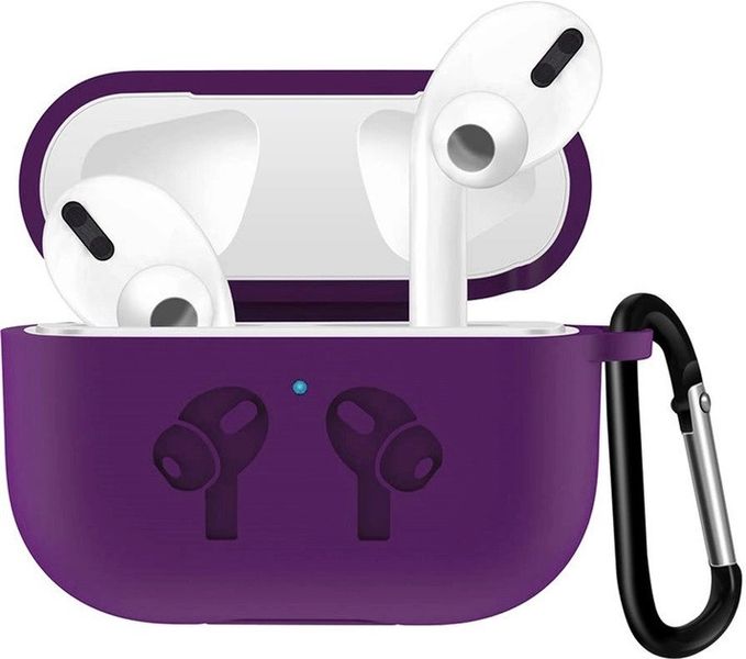 Силіконовий чохол з карабіном для навушників AirPods Pro 2 Purple 203-00125 фото