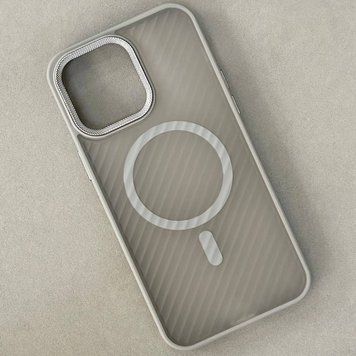 Чохол Wavy Pattern Matte Corrugated Camera Magnetic для iPhone 12/12 Pro Grey 214-02418 фото