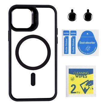 Чохол TPU+PC+Metal Stand Case with MagSafe and Camera Lenses для iPhone 13 Black 214-03693 фото