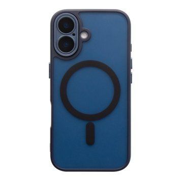 Чохол TPU+PC Magnetic Matte Camera Lens with Magsafe для iPhone 16 Dark Blue 757-00333 фото