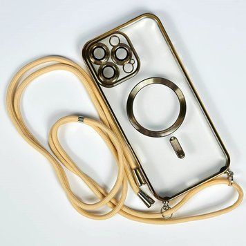 Чохол Crossbody Lanyard with Magsafe зі шнурком для iPhone 11 Pro Max Gold 214-02762 фото