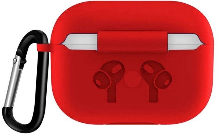 Силиконовый чехол с карабином для наушников AirPods Pro 2 Red 203-00126 фото