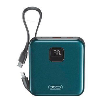Power Bank XO PR235 22.5W with built-in iP та TYPE-C cable 10000 mAh Сіро блакитний 656-01506 фото