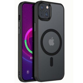 Чехол TPU+PC Metal Buttons with MagSafe Colorful для Apple iPhone 15 Plus (6.7") Black 555-03061 фото