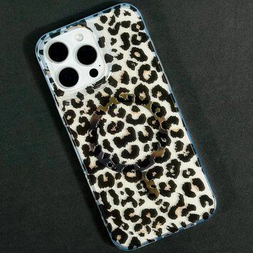 Чохол Transporent Case with Print Magnetic для iPhone X/Xs Leopard 214-04526 фото