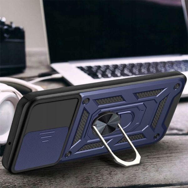 Ударопрочный чехол Camshield Serge Ring для Xiaomi Redmi 12 / Poco M6 Pro 5G Blue 777-04458 фото