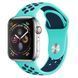 Силиконовый ремешок с перфорацией для Apple Watch 42/44/45/49 mm Бирюзово-черный 212-00176 фото