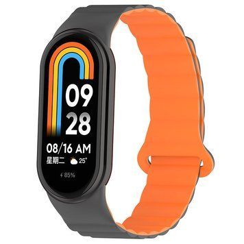 Ремінець Dual-color Magnetic для Xiaomi Mi Band 9/8/10 Gray / Orange 212-01652 фото