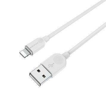 Кабель BOROFONE BX14 USB to iP 2.4A, 2m, PVC, TPE connectors, White 6957531090007 фото