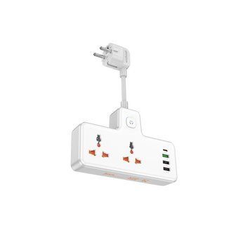 Сетевой удлинитель HOCO AC12A Reise 2-position expansion socket(PD30W/1C3A) (8.5 cm) White 6942007607100 фото