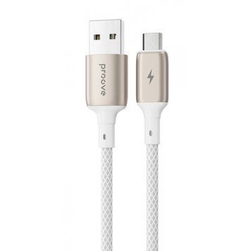 Кабель Proove Dense Metal USB to Micro USB 2.4A (1m) white 656-02563 фото