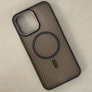Чохол Wavy Pattern Matte Corrugated Camera Magnetic для iPhone 12/12 Pro Black 214-02419 фото
