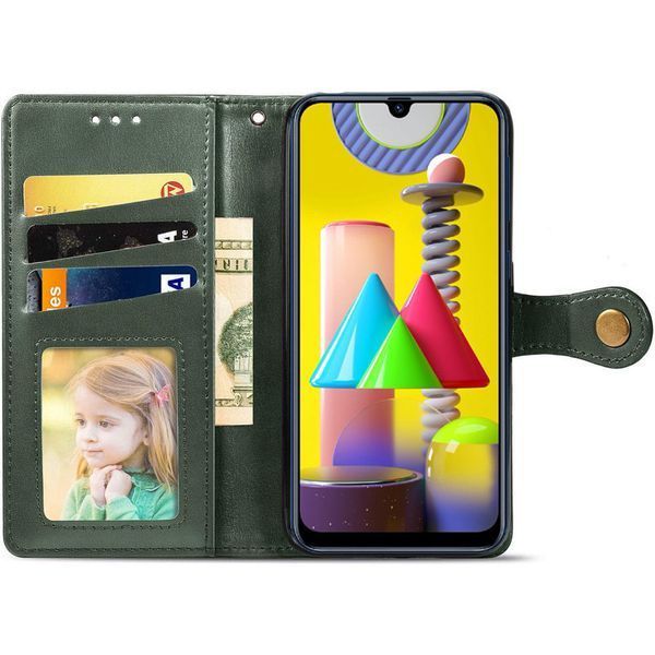 Кожаный чехол-книжка GETMAN Gallant (PU) для Xiaomi Redmi 13C / Poco C65 Green 777-06270 фото