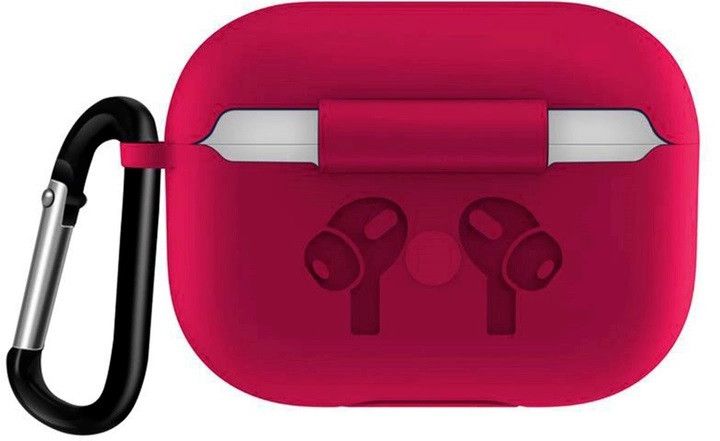 Силиконовый чехол с карабином для наушников AirPods Pro 2 Rose Pink 203-00127 фото