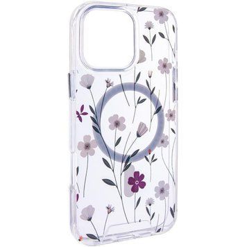 TPU+PC чохол Clear Garden with MagSafe для Apple iPhone 16 Pro (6.3") Cherry Petal 777-08219 фото