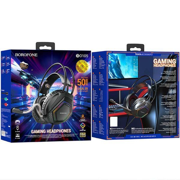 Наушники BOROFONE BO105 Thunder gaming headphones Black 656-01004 фото