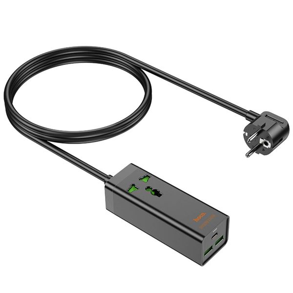 Сетевой удлинитель HOCO AC9A Talent PD30W(1C2A with 1 socket) desktop charger Black 656-00110 фото