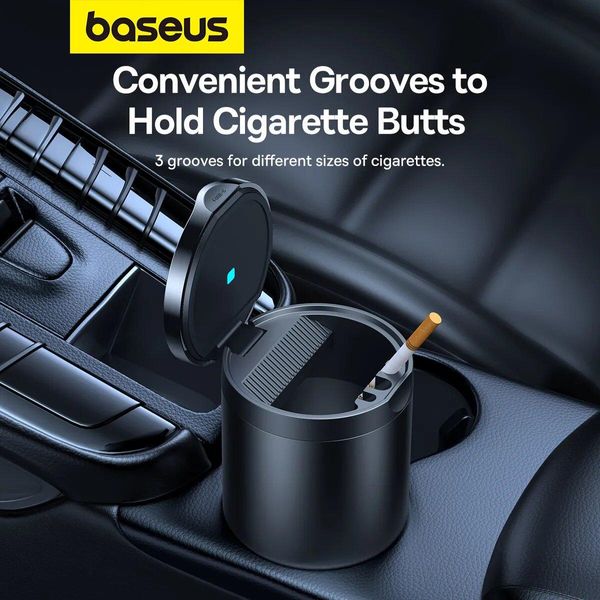 Попільничка Baseus Premium 2 Series Car Ashtray Cluster Black 656-00584 фото