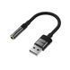 Аудіокабель ACEFAST J13 USB-A to 3.5mm female, nylon braid, 0.15m, Black 6974316285298 фото 1