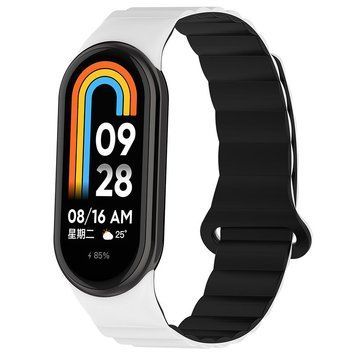 Ремінець Dual-color Magnetic для Xiaomi Mi Band 9/8/10 White / Black 212-01654 фото