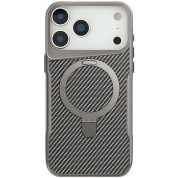 TPU+PC чехол Metal Buttons with MagSafe Carbon Ring для Apple iPhone 17 Pro Max (6.9") Grey 777-08103 фото
