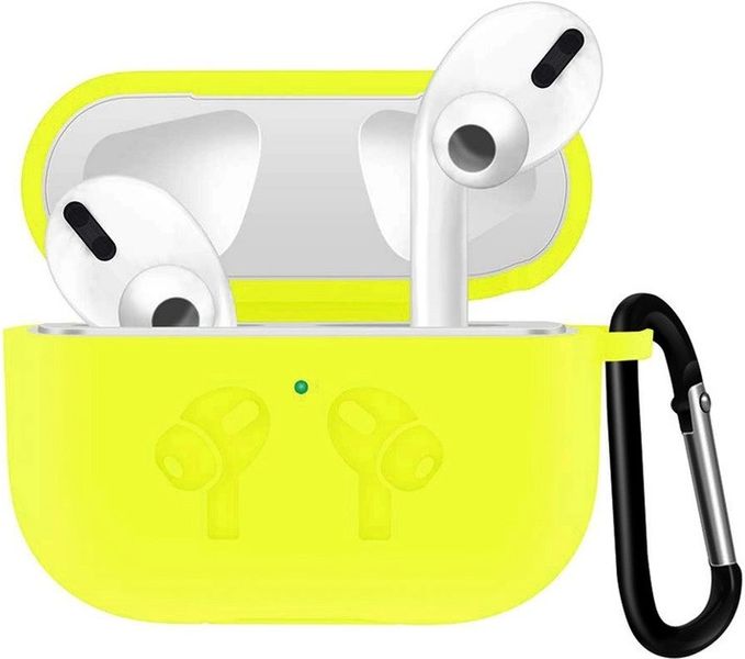 Силиконовый чехол с карабином для наушников AirPods Pro 2 Yellow 203-00115 фото