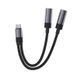 Аудіокабель ACEFAST J14 USB-C 2-in-1 charging audio adapter Black 6974316285823 фото 5