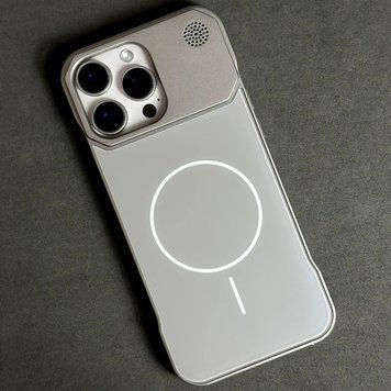 Чохол Glass Matte Aromatherapy Metal Magnetic для iPhone 15 Grey 214-02342 фото