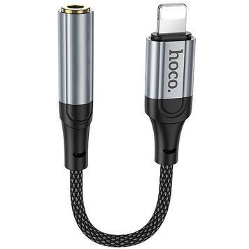 Аудіо кабель Aux Hoco LS36A Fresh 3.5mm to Lightning (0.12m) Metal gray ILSO-00000082066-1 фото