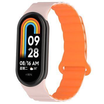 Ремінець Dual-color Magnetic для Xiaomi Mi Band 9/8/10 Light Pink / Orange 212-01655 фото